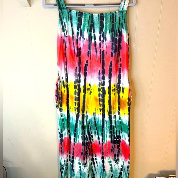Women vibrant Colorful Jumpsuit. Size XL. Reminds you of the Jungle. - Picture 11 of 14